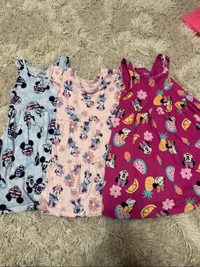 jumping beans Pink, Blue, Magenta Minnie Mouse Dresses - 3 Pack